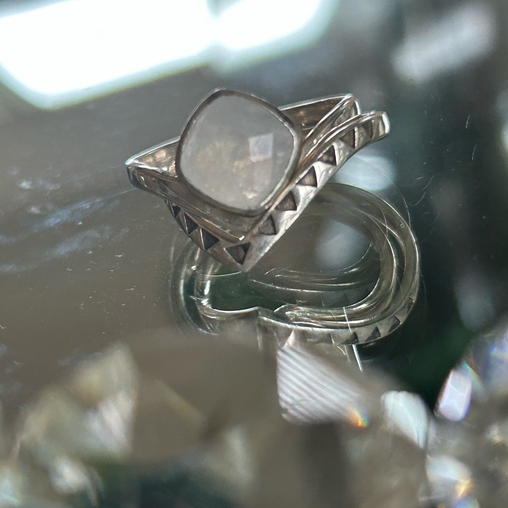 💕Moonstone Stacking Rings (2) 925 silver - Picture 5 of 9